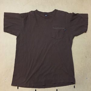 Vintage 90s Stussy Pocket Shirt Brown Large